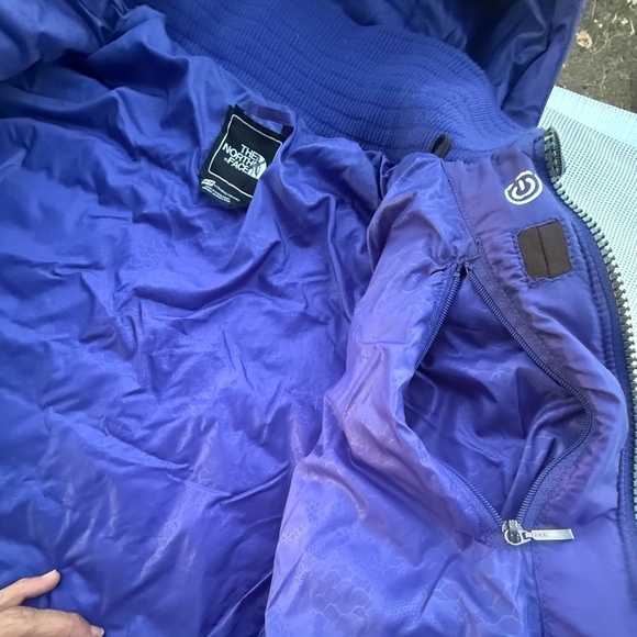 WOMENS  The North Face Totally Down Hooded Jacket SZ S/P Purple 600 - Picture 8 of 16